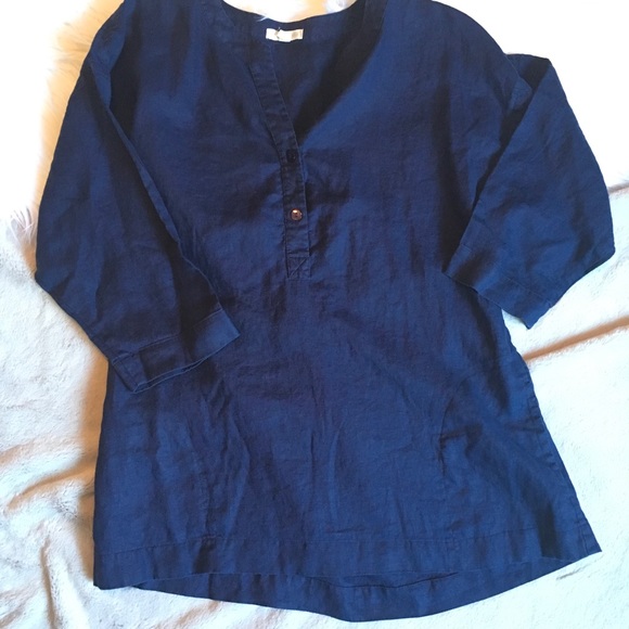 Eileen Fisher 100% organic linen top - Picture 2 of 6